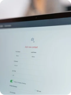 Form on a landing page
